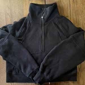 Lululemon Oversized Scuba Funnel Neck Half Zip - Black - XS/S